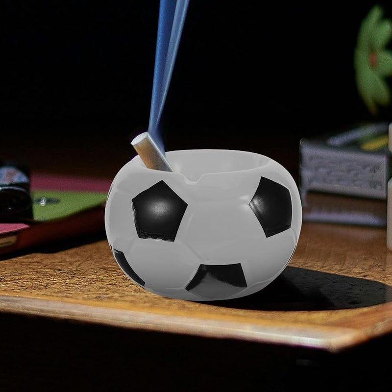 Ceramic Mini Soccer Ball Ashtray with Lid Retro Desktop Decoration for Home Outdoor - Image 5